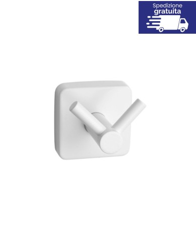 Appendino doppio - Serie Quattro Bianco Opaco