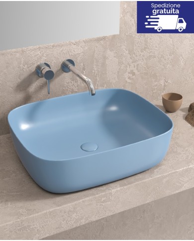 Lavabo da appoggio azzurro opaco - Tipologia Colore