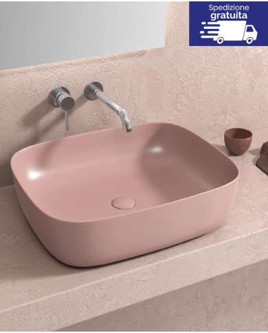 Lavabo da appoggio rosa opaco - Tipologia Colore