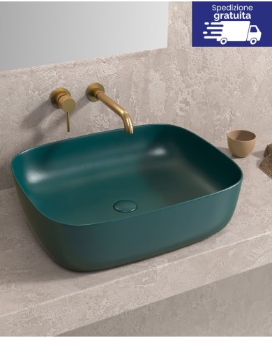 Lavabo da appoggio verde opaco - Tipologia Colore