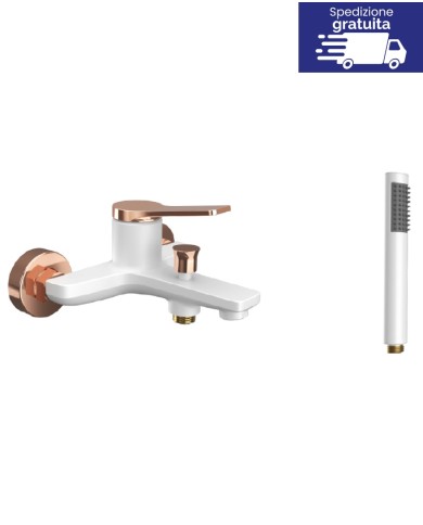 Miscelatore per vasca - Serie Andare Bianco-Rose Gold