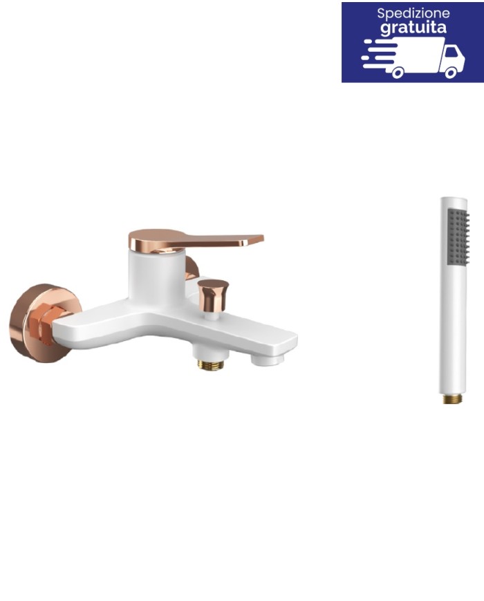 Miscelatore per vasca - Serie Andare Bianco-Rose Gold