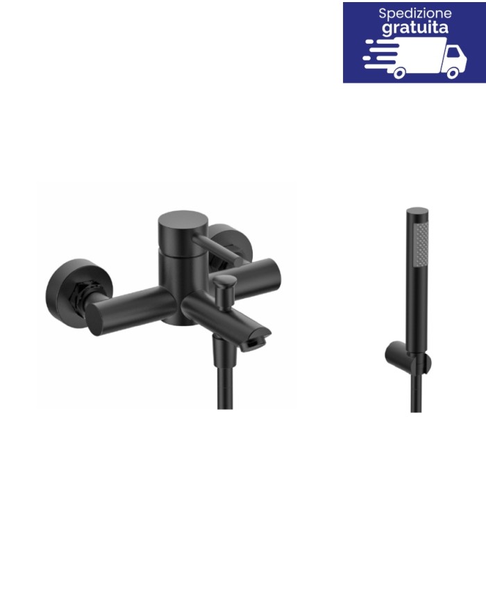 Miscelatore per vasca - Serie Artemis Nero