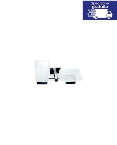 Portabicchiere e portasapone - Serie Quattro Cromo