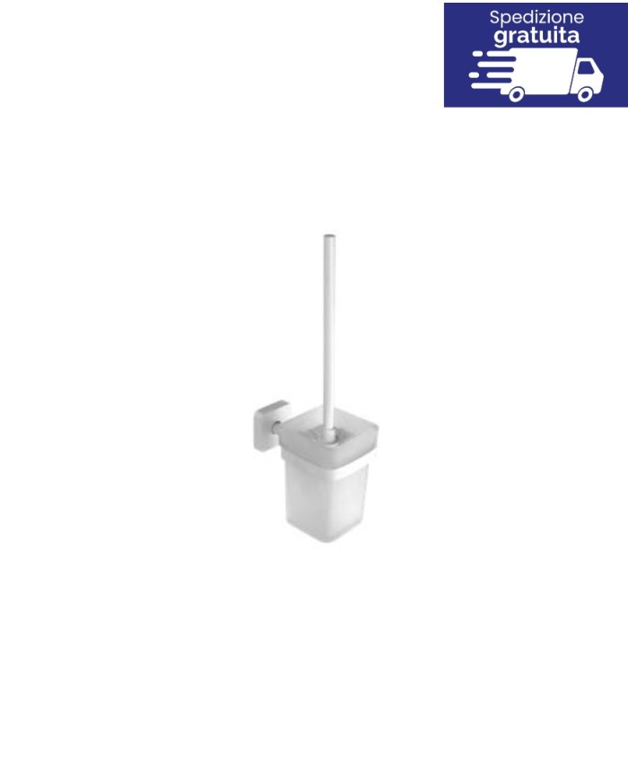 Portascopino sospeso - Serie Quattro Bianco Opaco