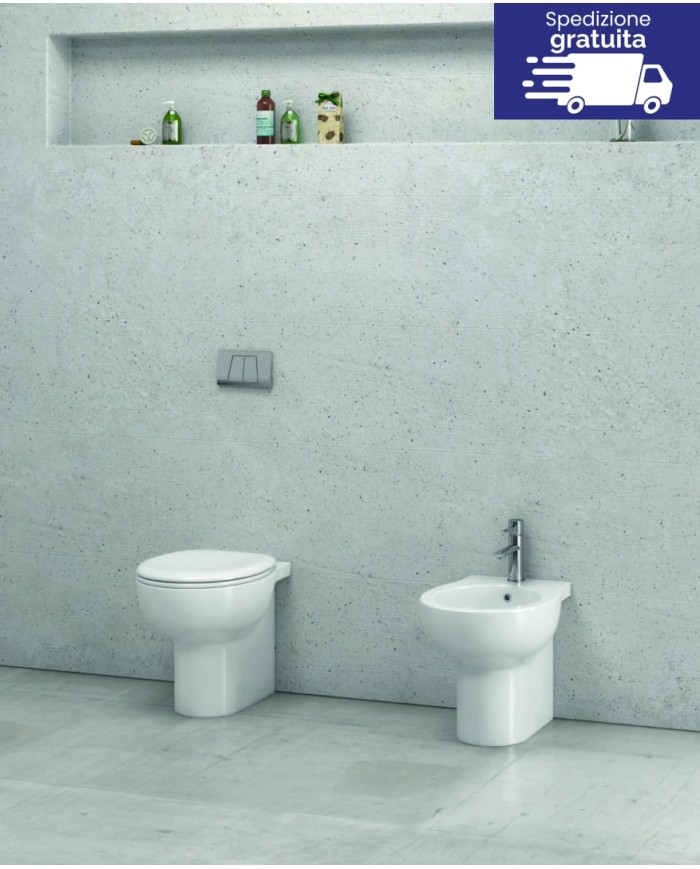 WC Rimless Filo muro Bianco - Serie Paros